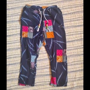 funky cut off pants from thailand